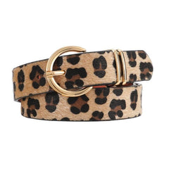 Women's PU Leather Belts Golden Buckle Solid Ladies Belt
