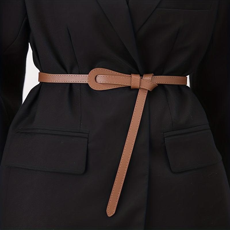 Vintage Knotted Thin Belt Casual Dress Belt Classic Sweater Shirt Waistband