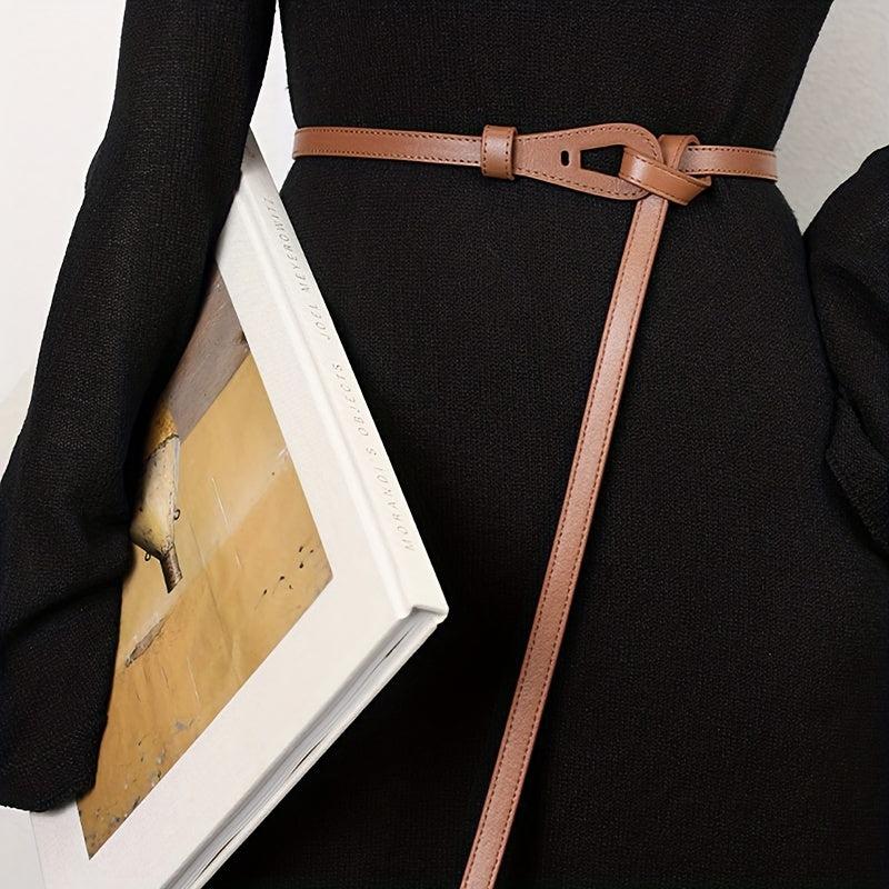 Vintage Knotted Thin Belt Casual Dress Belt Classic Sweater Shirt Waistband