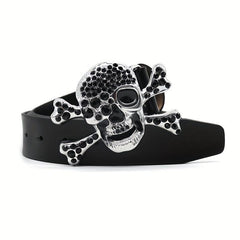 Rhinestone Inlaid Skull Rivet Belt Punk Y2K Hip Hop Gothic Belt