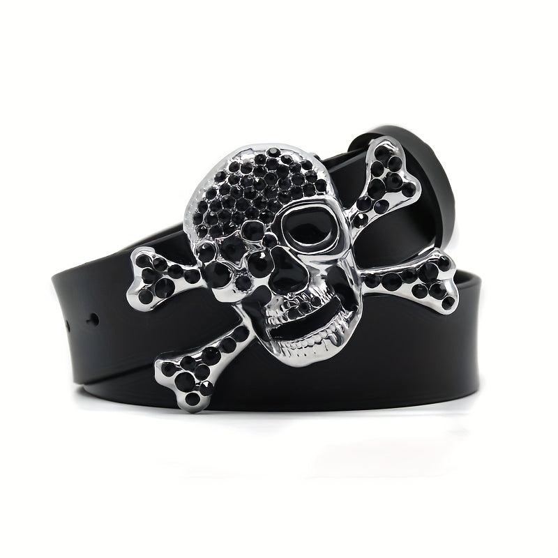 Rhinestone Inlaid Skull Rivet Belt Punk Y2K Hip Hop Gothic Belt