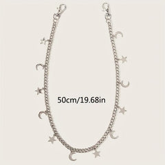 Moon Star Pendant Waist Chain Tassel Punk Hip Hop Jeans Pants Chain Women Y2K