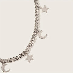 Moon Star Pendant Waist Chain Tassel Punk Hip Hop Jeans Pants Chain Women Y2K