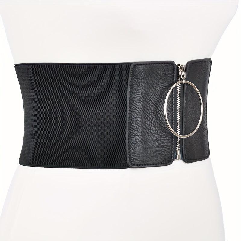 Wide Girdle Elastic Waistband Classic Dress Coat Belt