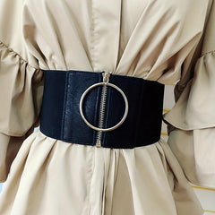 Wide Girdle Elastic Waistband Classic Dress Coat Belt