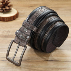 Men's Crocodile Pattern PU Leather Belt