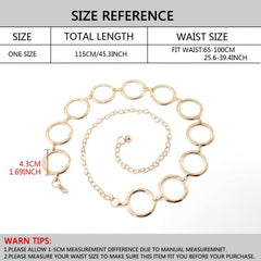 Women's Metal Belt Dress Decorative Belt Slim Waist Ring Chain