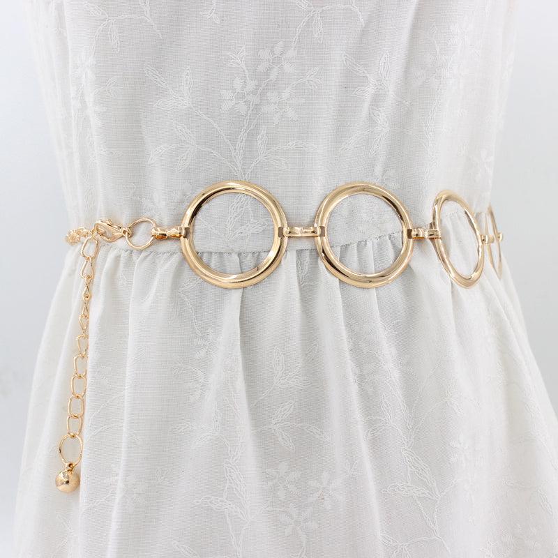 Women's Metal Belt Dress Decorative Belt Slim Waist Ring Chain