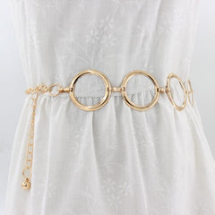 Women's Metal Belt Dress Decorative Belt Slim Waist Ring Chain