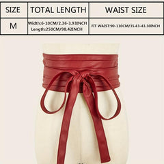 Womens PU Leather Corset Cinch Waistband Waspie Waist Belt Boho Style