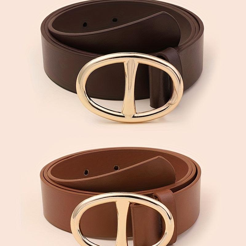 4pcs Double D Buckle Belt Casual Jeans Pants Belt for Women