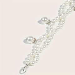 Faux Pearl Waist Chain Pendant Elastic Chain Belt Dress Girdle