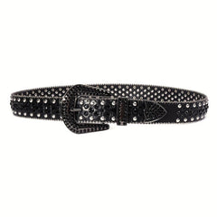 Rivet Rhinestone Belt Western Cowboy Cowgirl Y2K Hip Hop Jeans Pants Belt