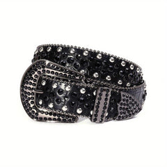 Rivet Rhinestone Belt Western Cowboy Cowgirl Y2K Hip Hop Jeans Pants Belt