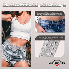 Silver Rhinestone Belt - Western Cowgirl Cowboy Bling Big Waistban