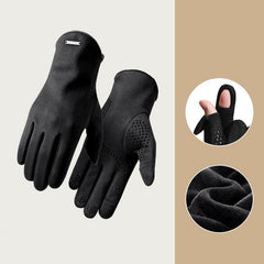 Winter Men's Suede Plush Fleece Gloves Touchscreen Non Slip