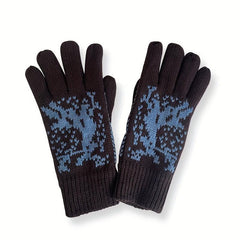 Men's Winter Knitted Gloves Full Finger Warm Outdoor Sports Gloves