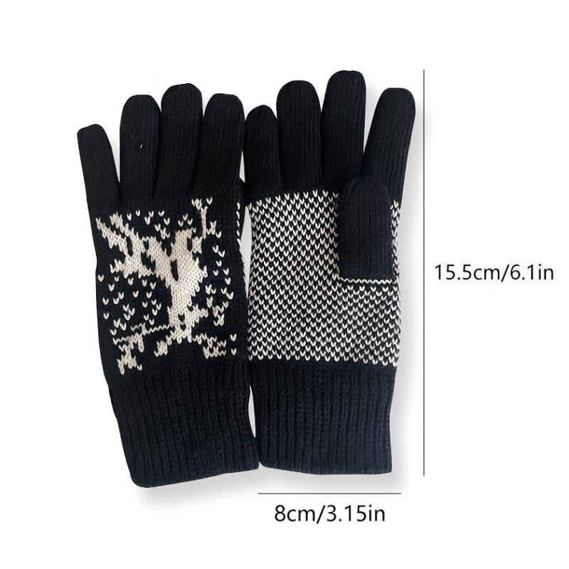 Men's Winter Knitted Gloves Full Finger Warm Outdoor Sports Gloves