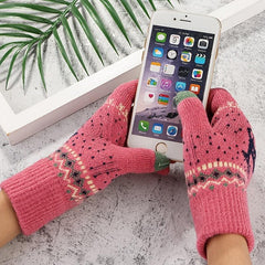 Christmas Couple Elk Gloves Unisex Touchscreen Thickened Warm Gloves