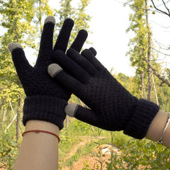 Thick Warm Knitted Riding Gloves