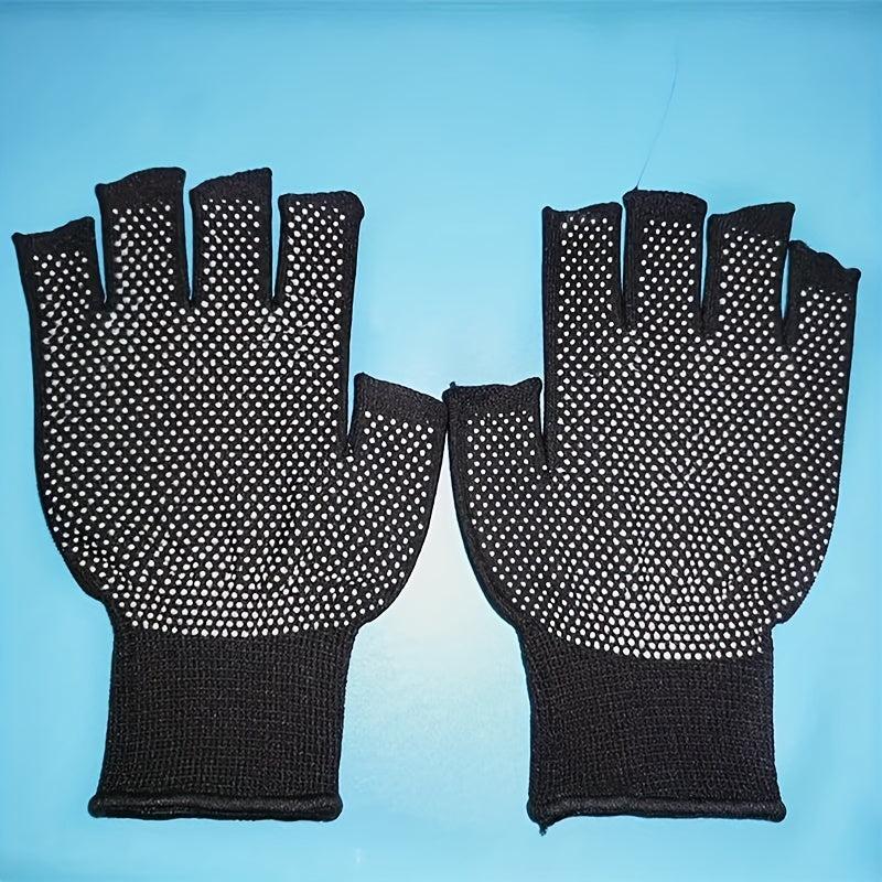 1pair Anti Slip Breathable Fingerless Finger Gloves Outdoor Cycling Driving