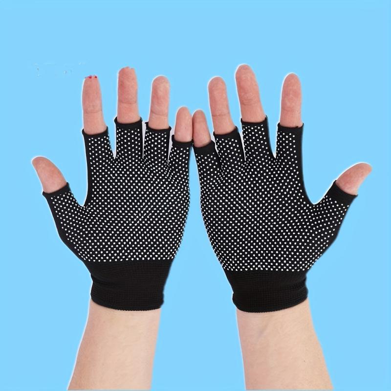 1pair Anti Slip Breathable Fingerless Finger Gloves Outdoor Cycling Driving