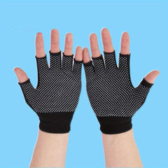 1pair Anti Slip Breathable Fingerless Finger Gloves Outdoor Cycling Driving