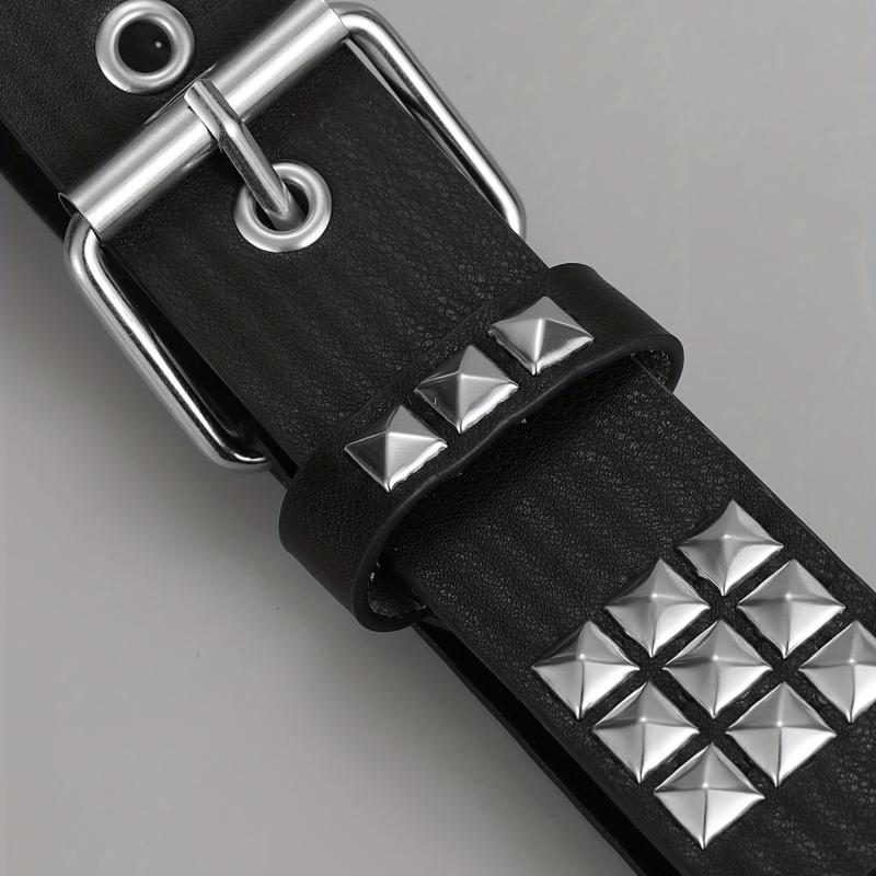 Men's Pin Buckle Belt Punk PU Leather Belt Studded Belt