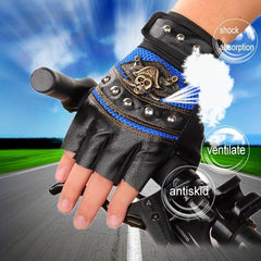 Men's Half Finger Riding Gloves, Anti-Skid & Breathable for Motorcycle, Bicycle
