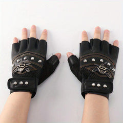 Men's Half Finger Riding Gloves, Anti-Skid & Breathable for Motorcycle, Bicycle