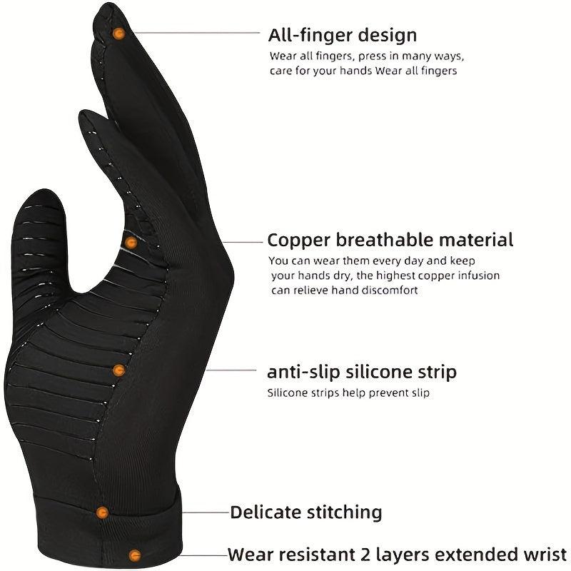 Copper Fiber Full Finger Health Care Gloves