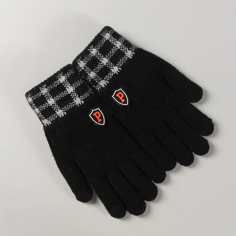 Winter Plus P Marking Thickened Knit Jacquard Adult Thermal Gloves