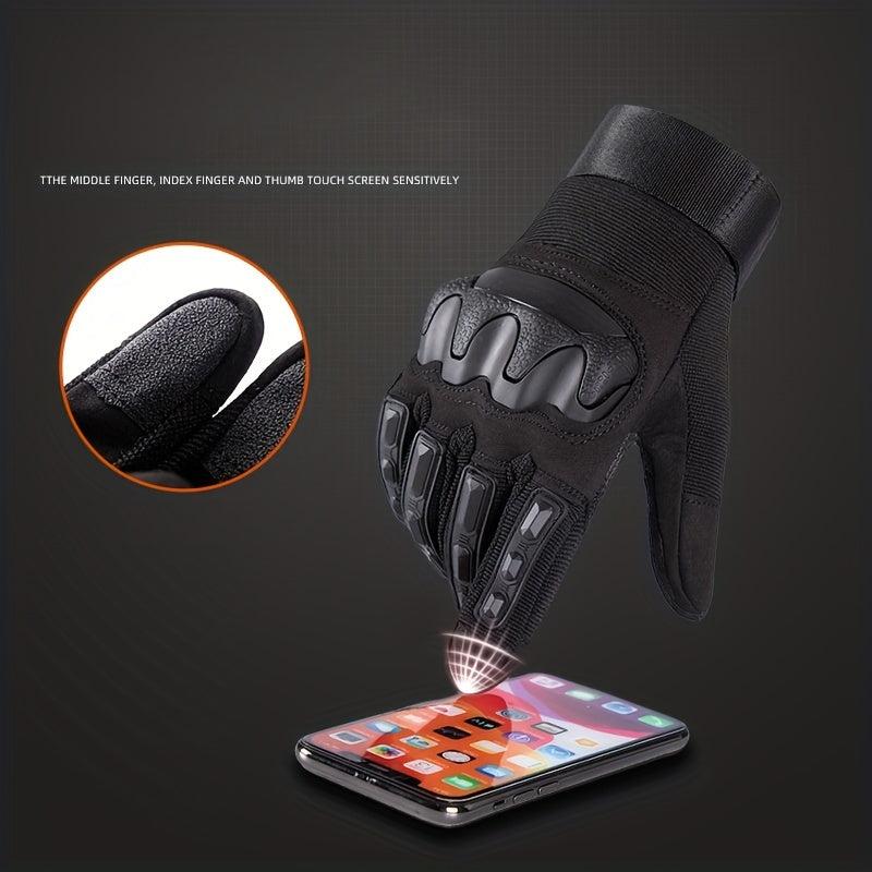 Men's Winter Waterproof Warm PU Gloves For Outdoor Motorcycle Sports
