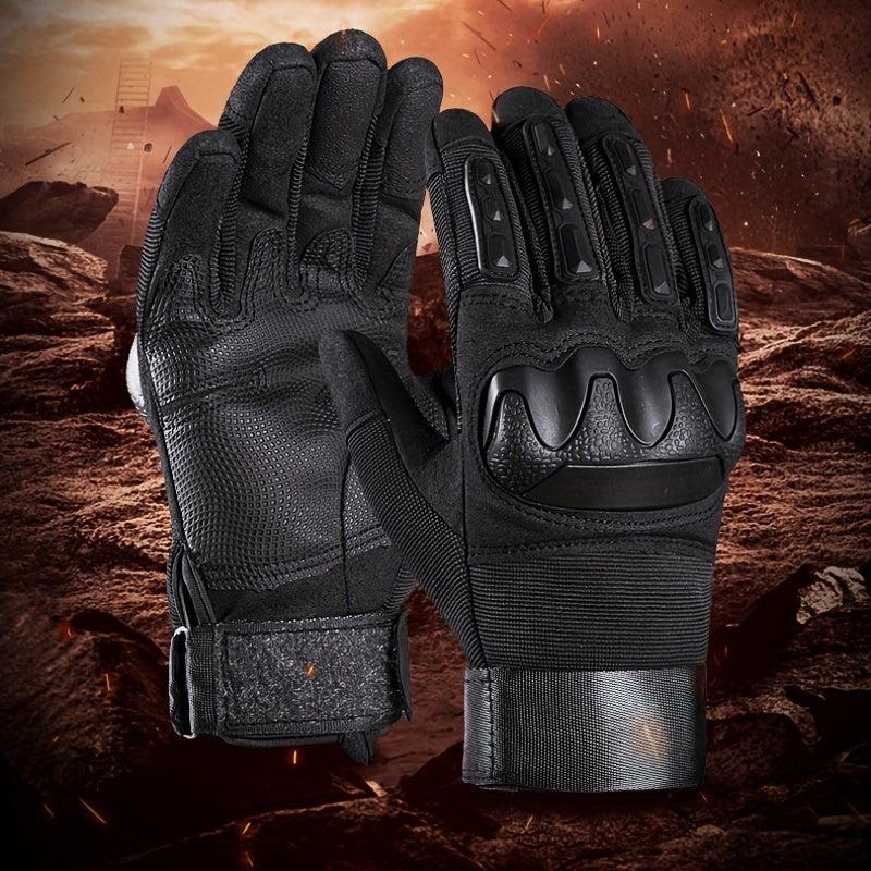 Men's Winter Waterproof Warm PU Gloves For Outdoor Motorcycle Sports