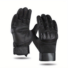 Men's Winter Waterproof Warm PU Gloves For Outdoor Motorcycle Sports
