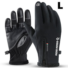 Men's Winter Warming Biker Gloves Windproof Touch Screen Zipper Ski Gloves