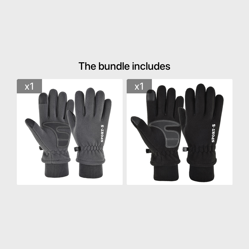 Men's Winter Fleece Touch Screen Cycling Ski Gloves