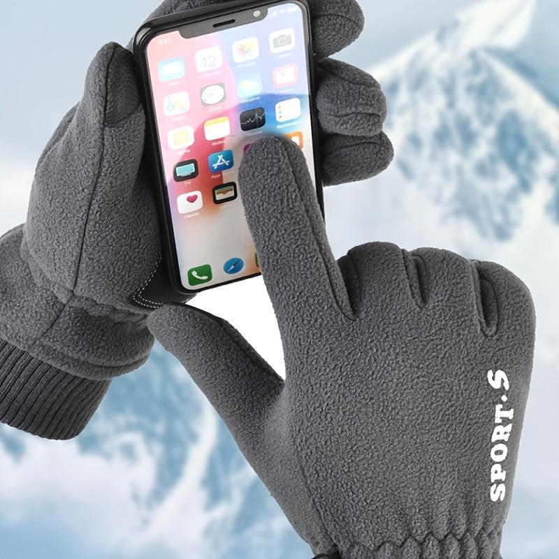Men's Winter Fleece Touch Screen Cycling Ski Gloves