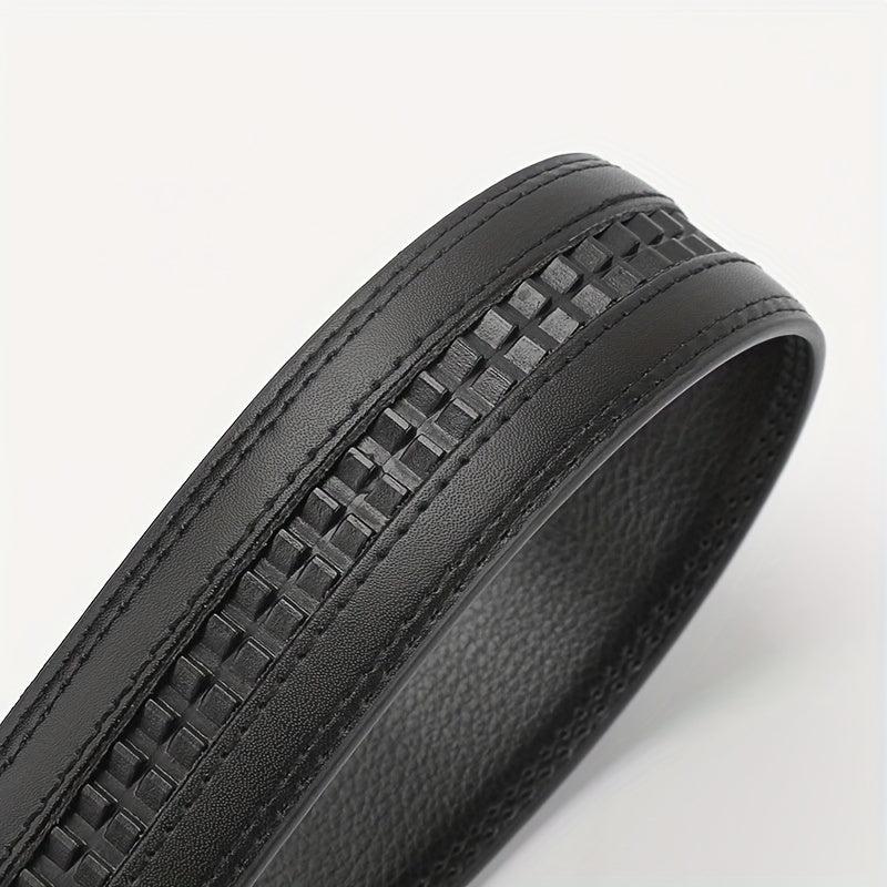 Men's Leather Letter Buckle Belt Automatic Buckle Business Suit Waist Strap