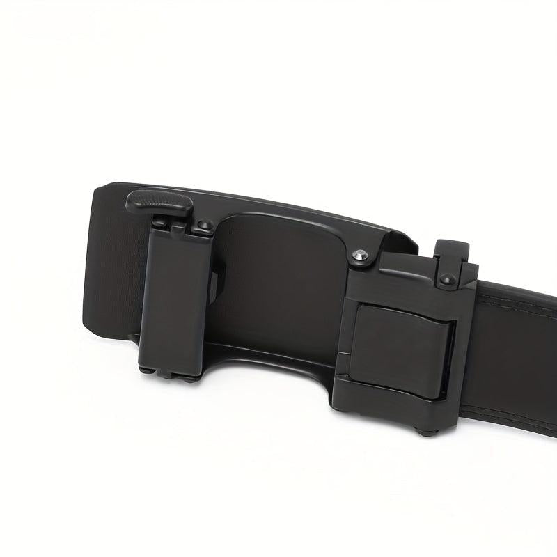 Men's Leather Letter Buckle Belt Automatic Buckle Business Suit Waist Strap