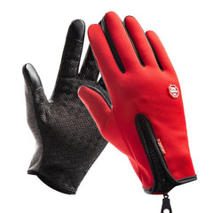 Winter Warm Gloves with Zipper Non-slip Touch Screen Outdoor Sports