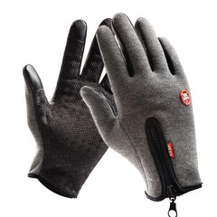 Winter Warm Gloves with Zipper Non-slip Touch Screen Outdoor Sports