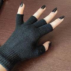 Unisex Half Finger Fingerless Knitted Wrist Gloves Winter Warm Work Gloves