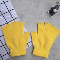 Unisex Half Finger Fingerless Knitted Wrist Gloves Winter Warm Work Gloves
