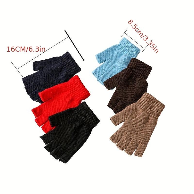Half Finger Fingerless Gloves Wool Knit Wrist Winter Warm Workout Gloves