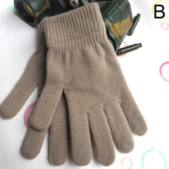 Solid Knit Thermal Gloves for Autumn & Winter