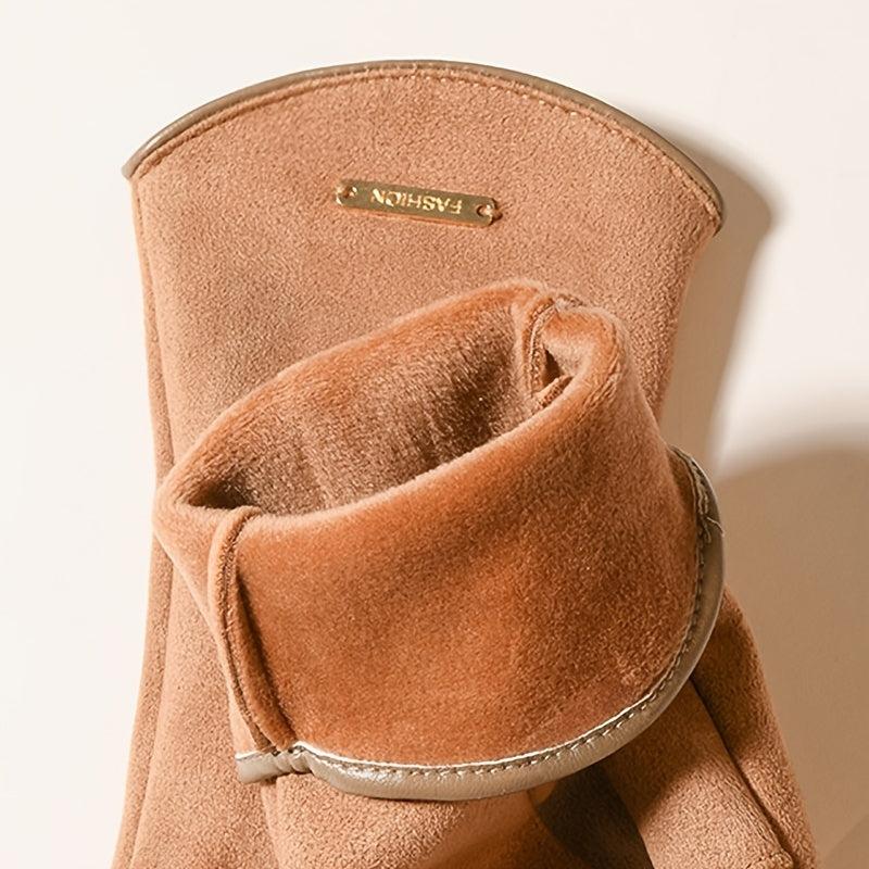 Men's Winter Thin Windproof Fingertip Gloves for Snow