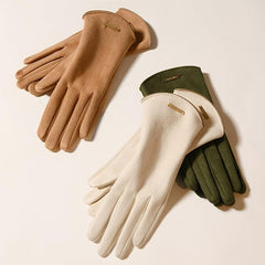 Men's Winter Thin Windproof Fingertip Gloves for Snow