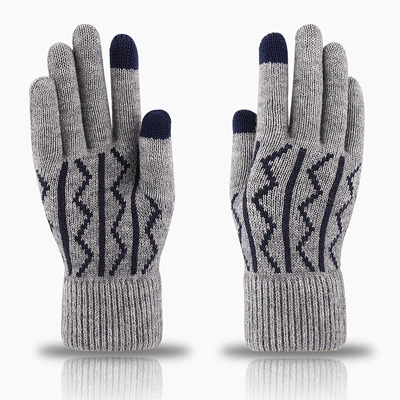 Warm Fleece Split Finger Men's Gloves Winter Touch Screen Cold Proof