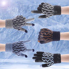 Warm Fleece Split Finger Men's Gloves Winter Touch Screen Cold Proof